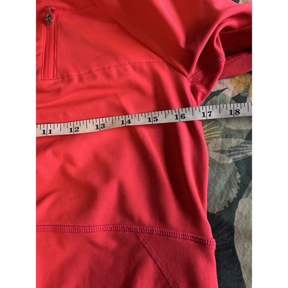 Athleta Women's 1/2 Zip Pullover Size Small Breathable Thumb Holes Pink Coral - Picture 6 of 10